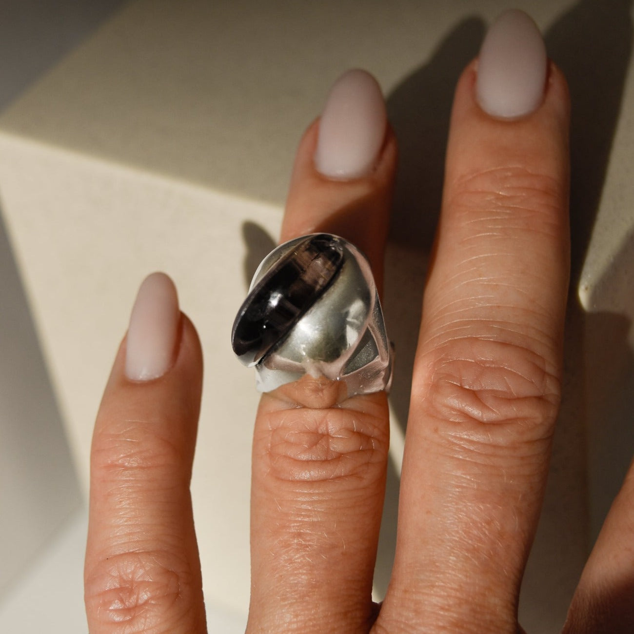 Puristic silver ring - modern and elegant