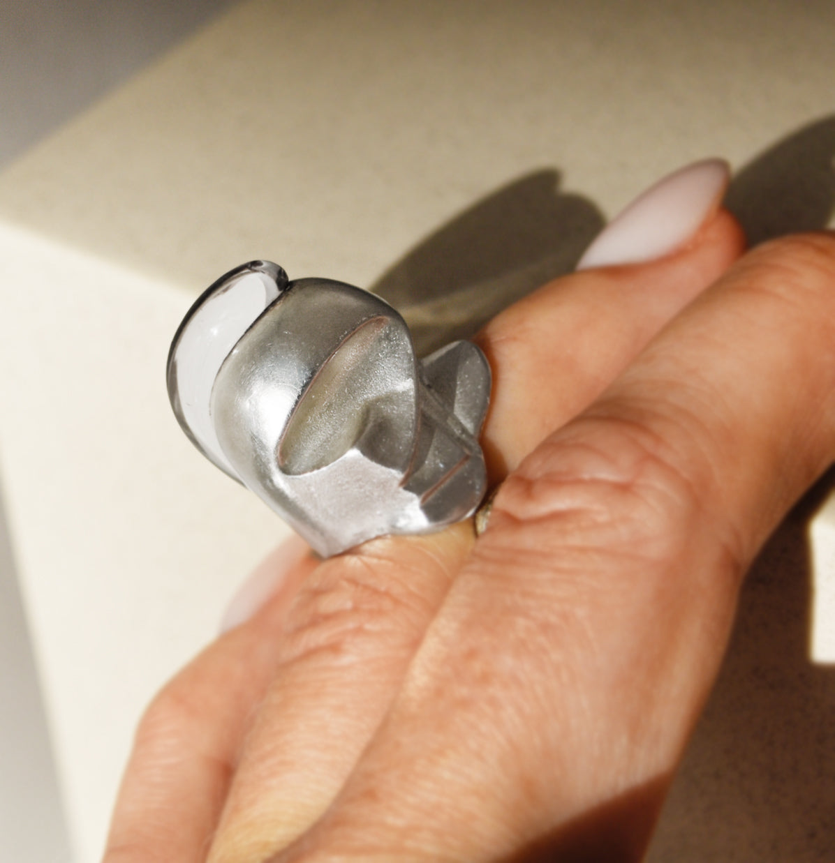 Puristic silver ring - modern and elegant