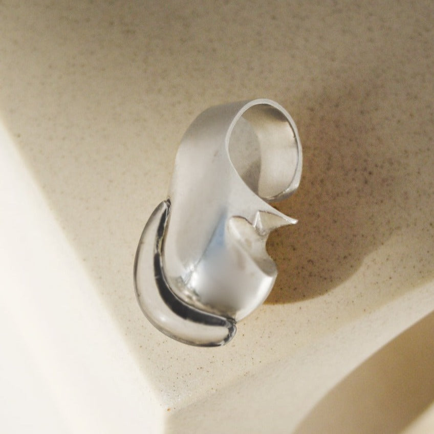 Puristic silver ring - modern and elegant