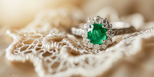 Vintage Smaragd Ring mit Brillanten