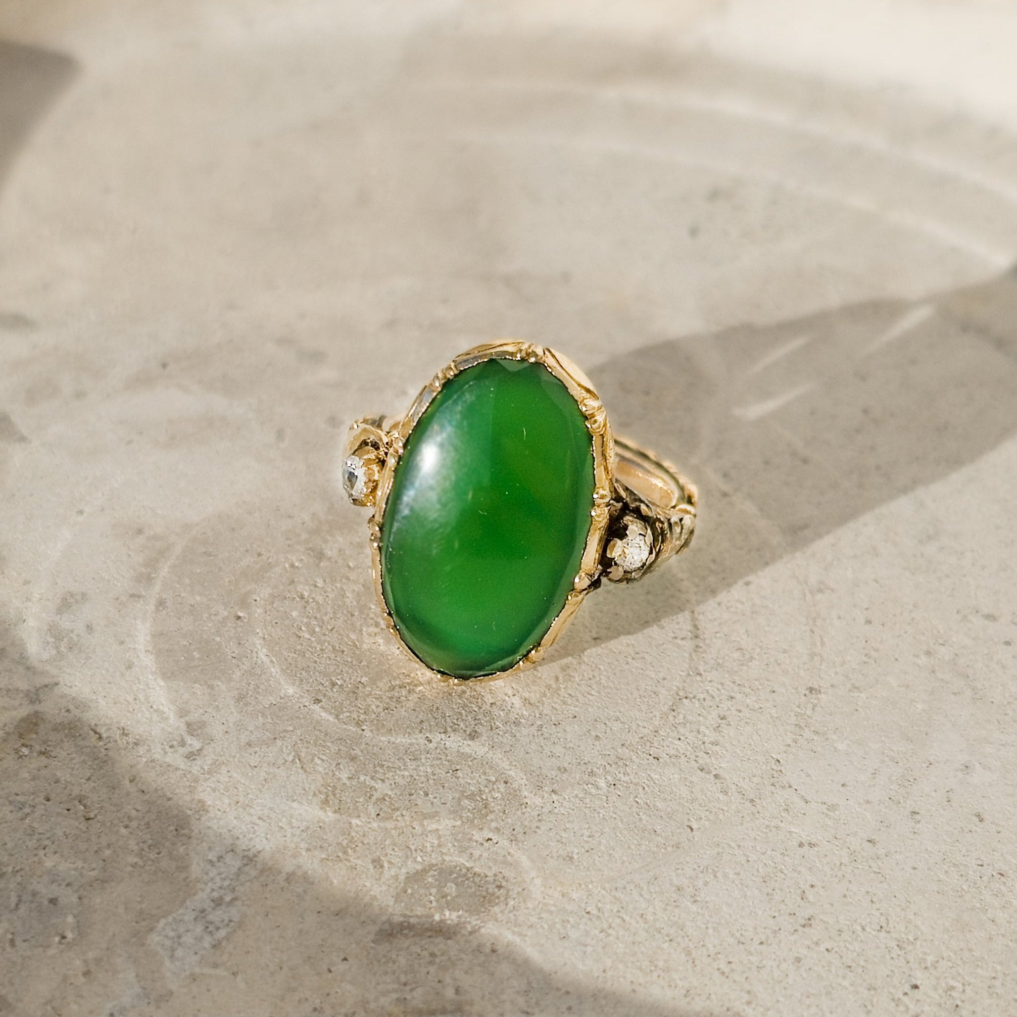 Antique gold ring with blue gemstone