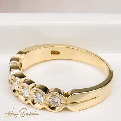 Half memory ring made of 14 karat gold