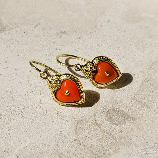 Exquisite coral earrings in 585 gold