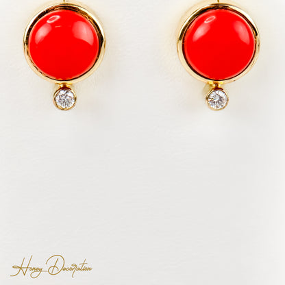 Coral earrings in 585 gold