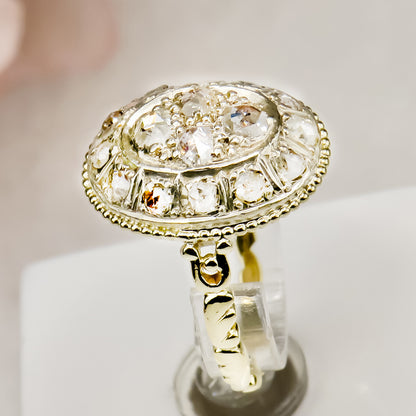 Art Déco Diamanten Ring aus Gold mit Platinfassung