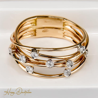 Eleganter Goldschmiede-Ring aus 18 Karat Gold - Honey Decoration