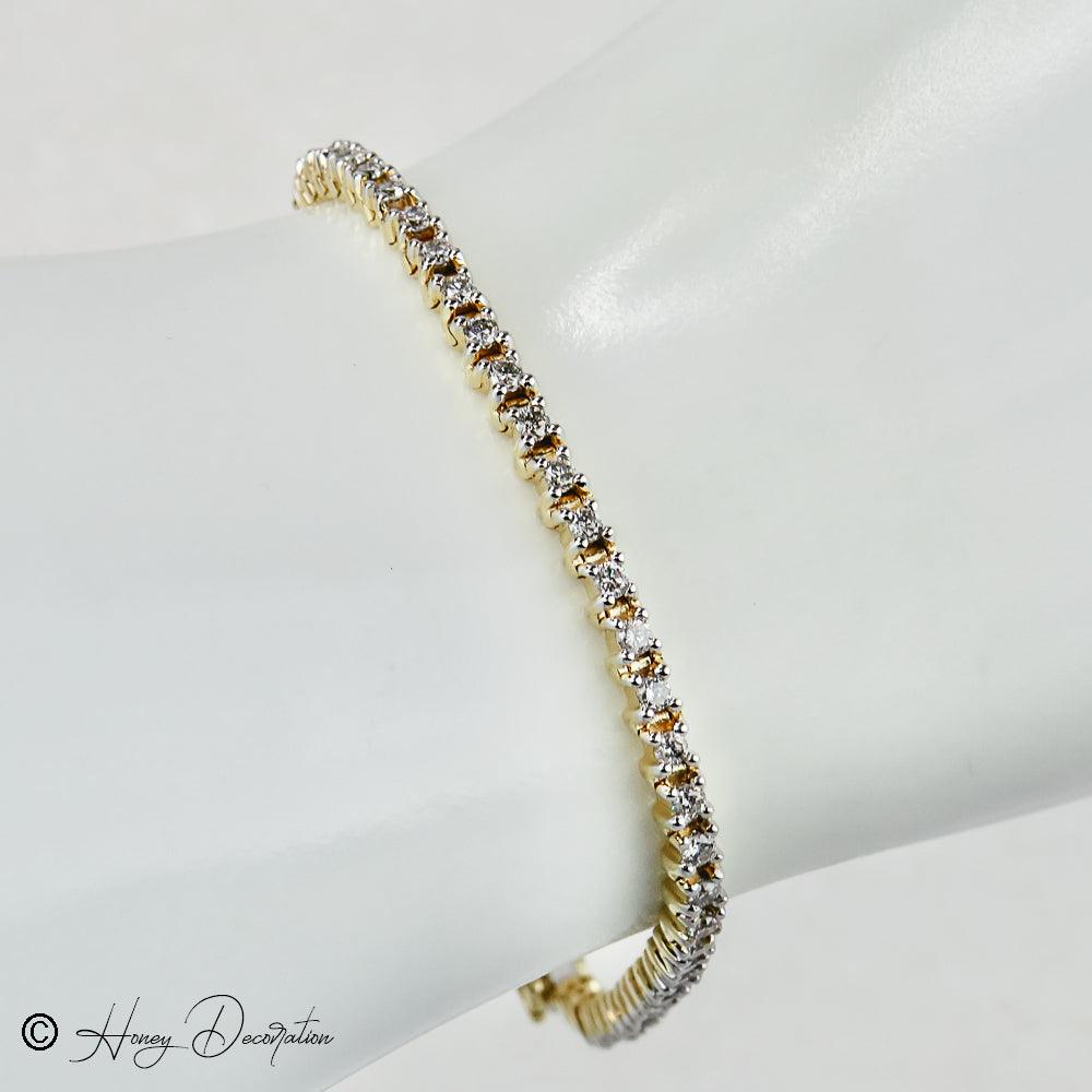 Sehr edles Tennisarmband aus Gelbgold - Honey Decoration