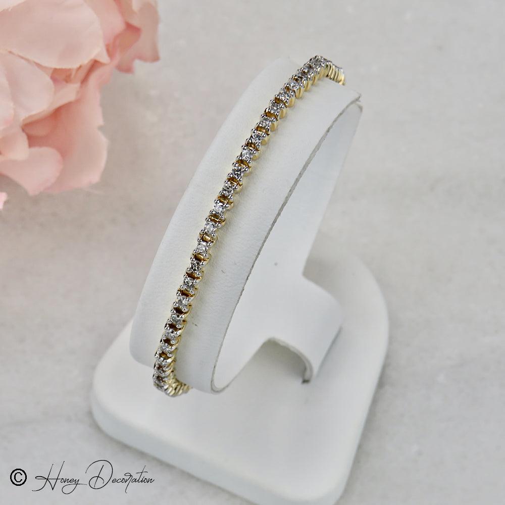 Sehr edles Tennisarmband aus Gelbgold - Honey Decoration