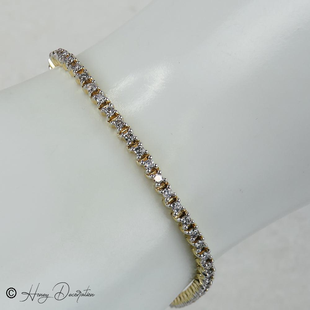 Sehr edles Tennisarmband aus Gelbgold - Honey Decoration