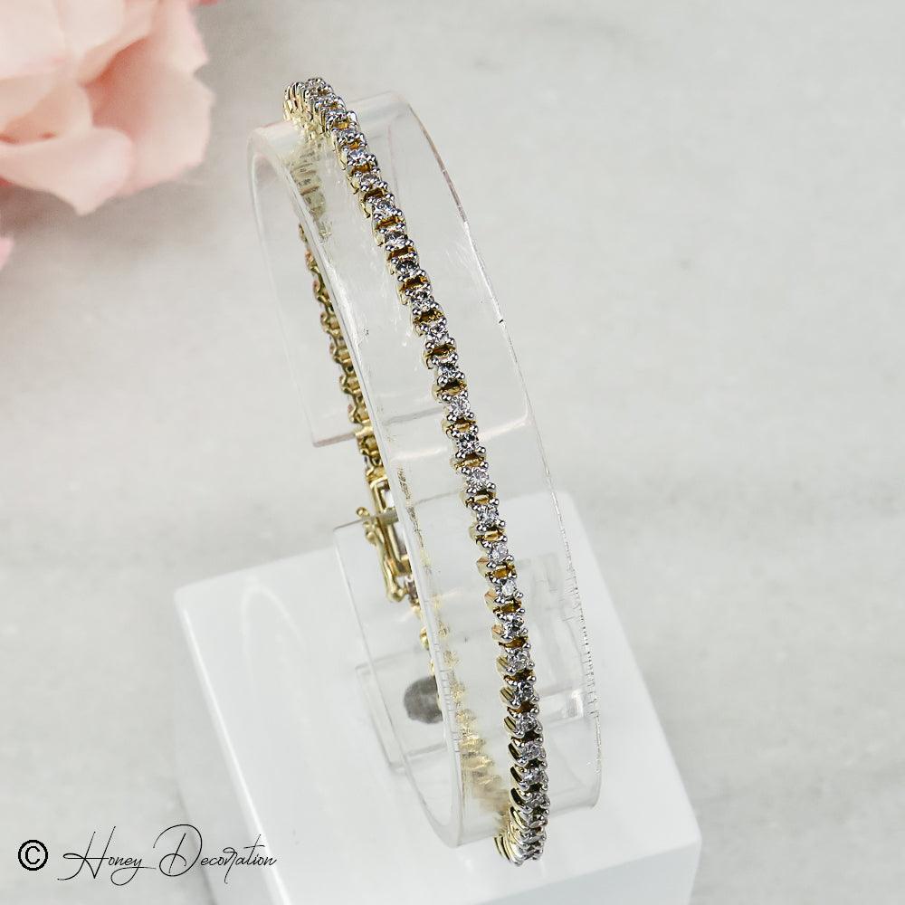 Sehr edles Tennisarmband aus Gelbgold - Honey Decoration