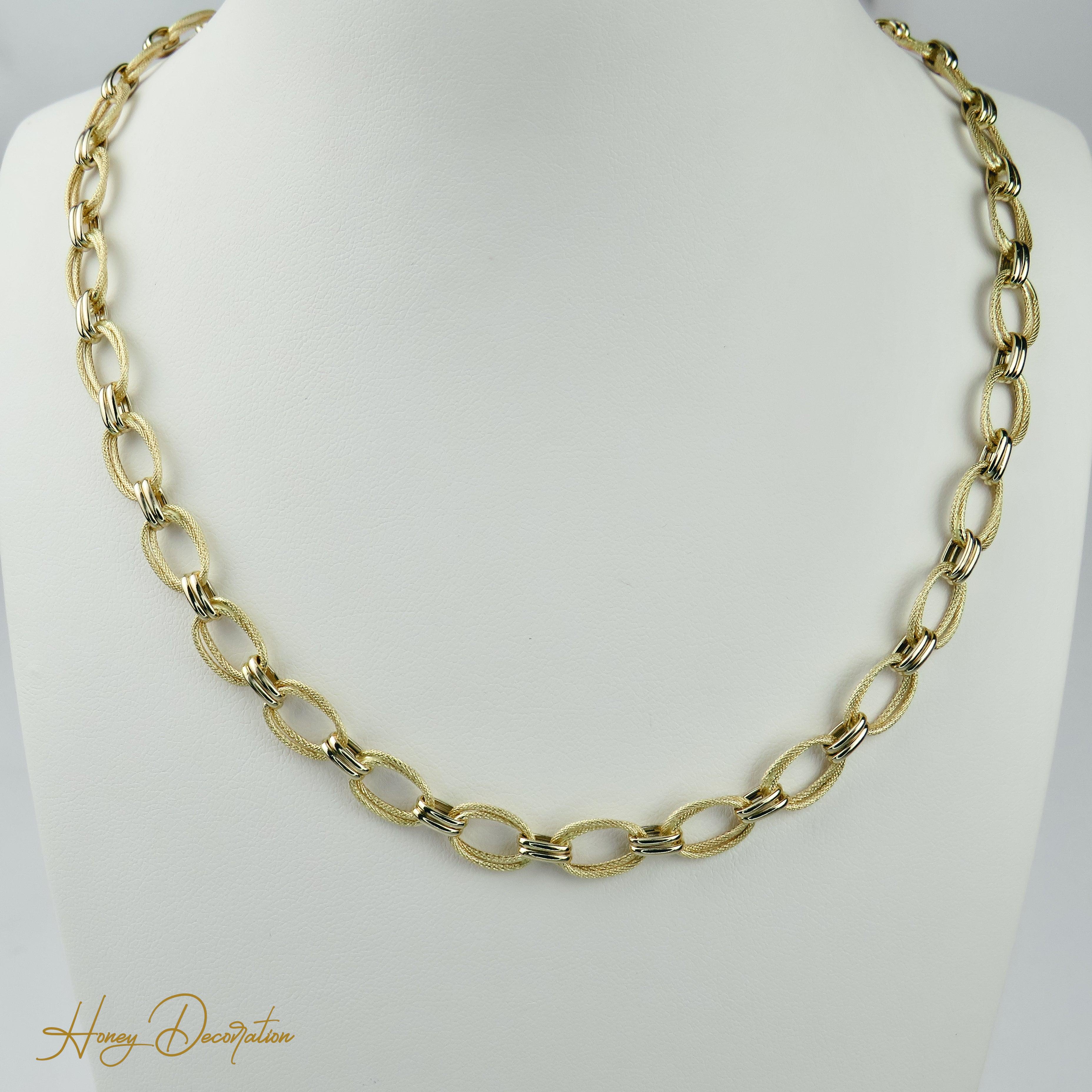 Stylische Ankerkette aus 14Karat Gelbgold - Honey Decoration