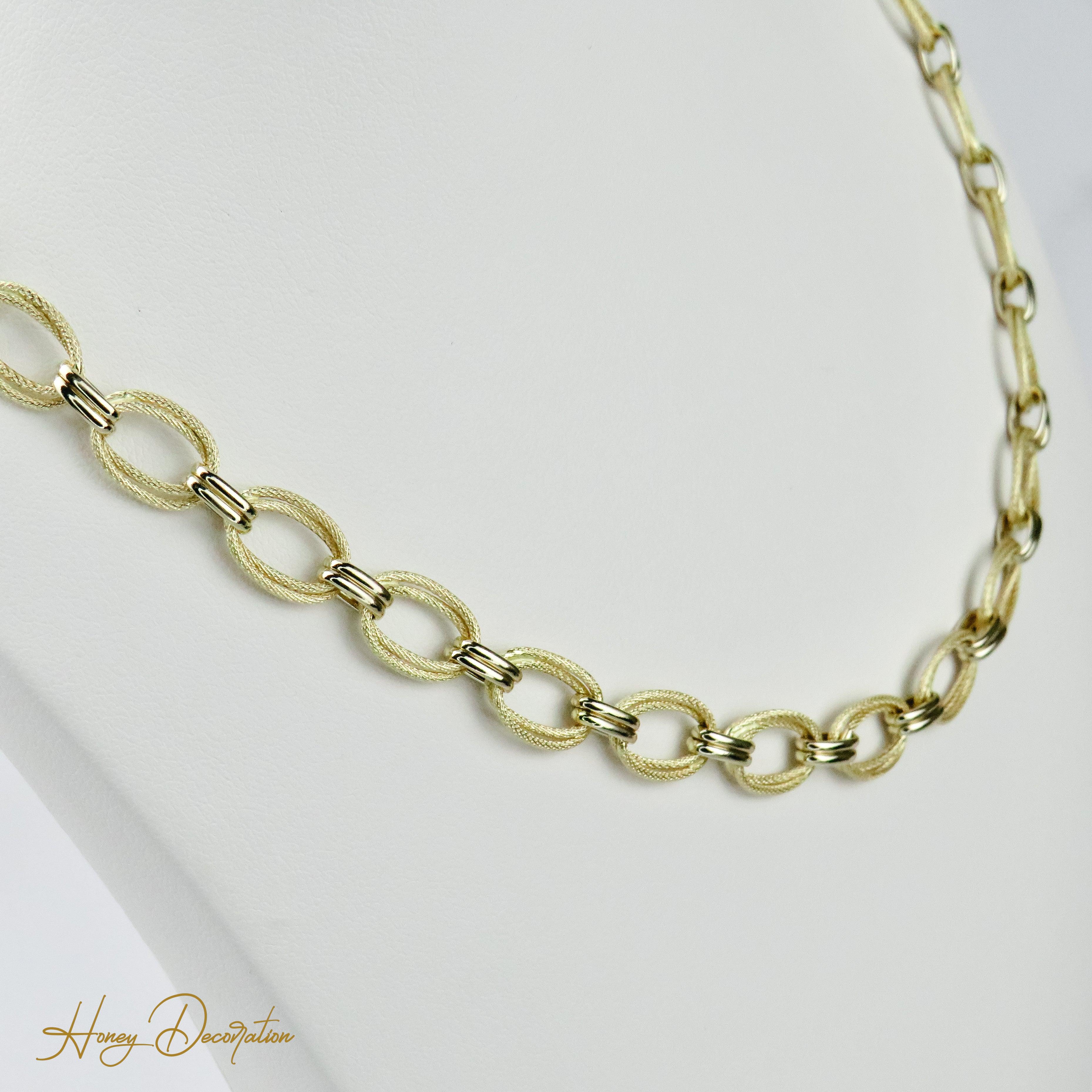 Stylische Ankerkette aus 14Karat Gelbgold - Honey Decoration
