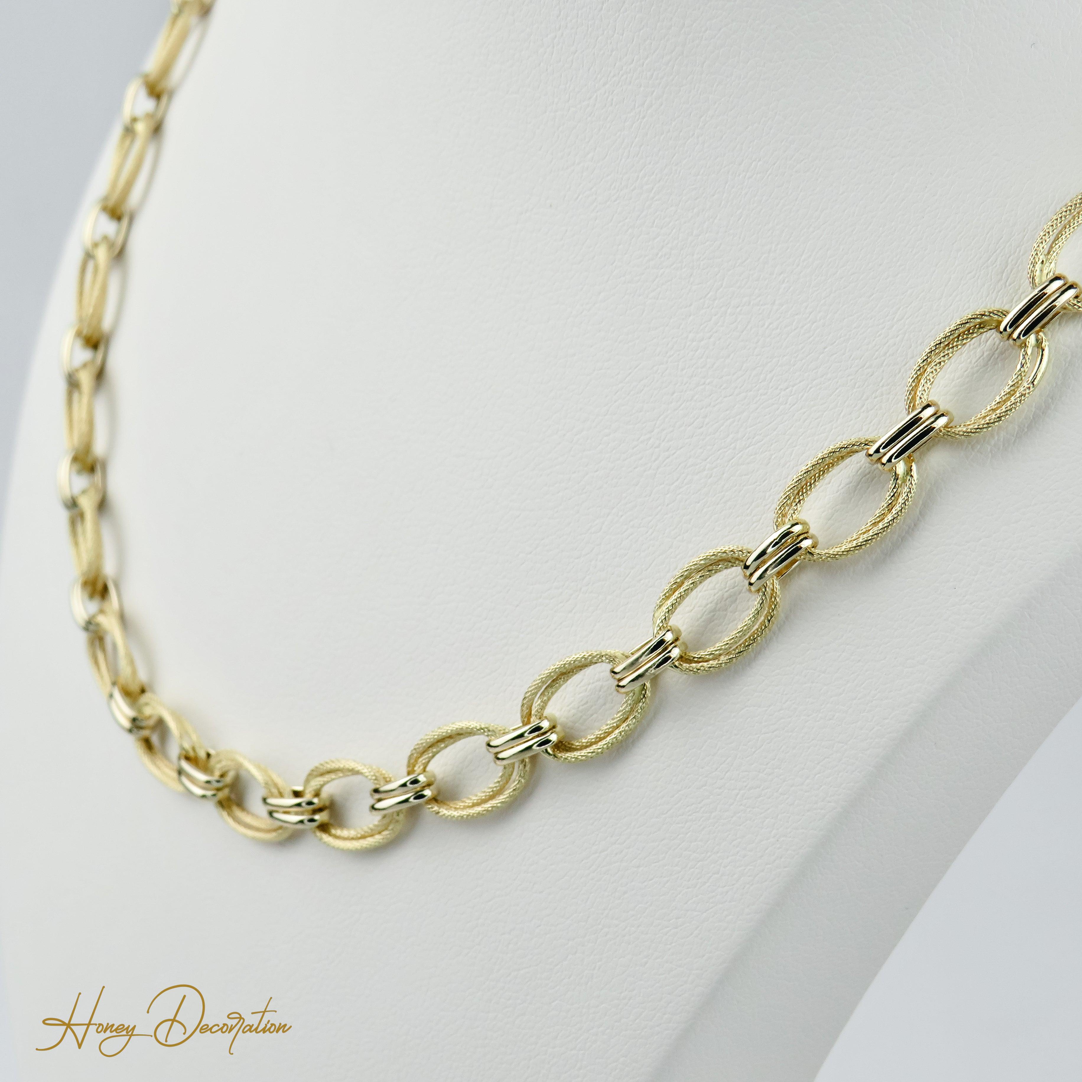 Stylische Ankerkette aus 14Karat Gelbgold - Honey Decoration
