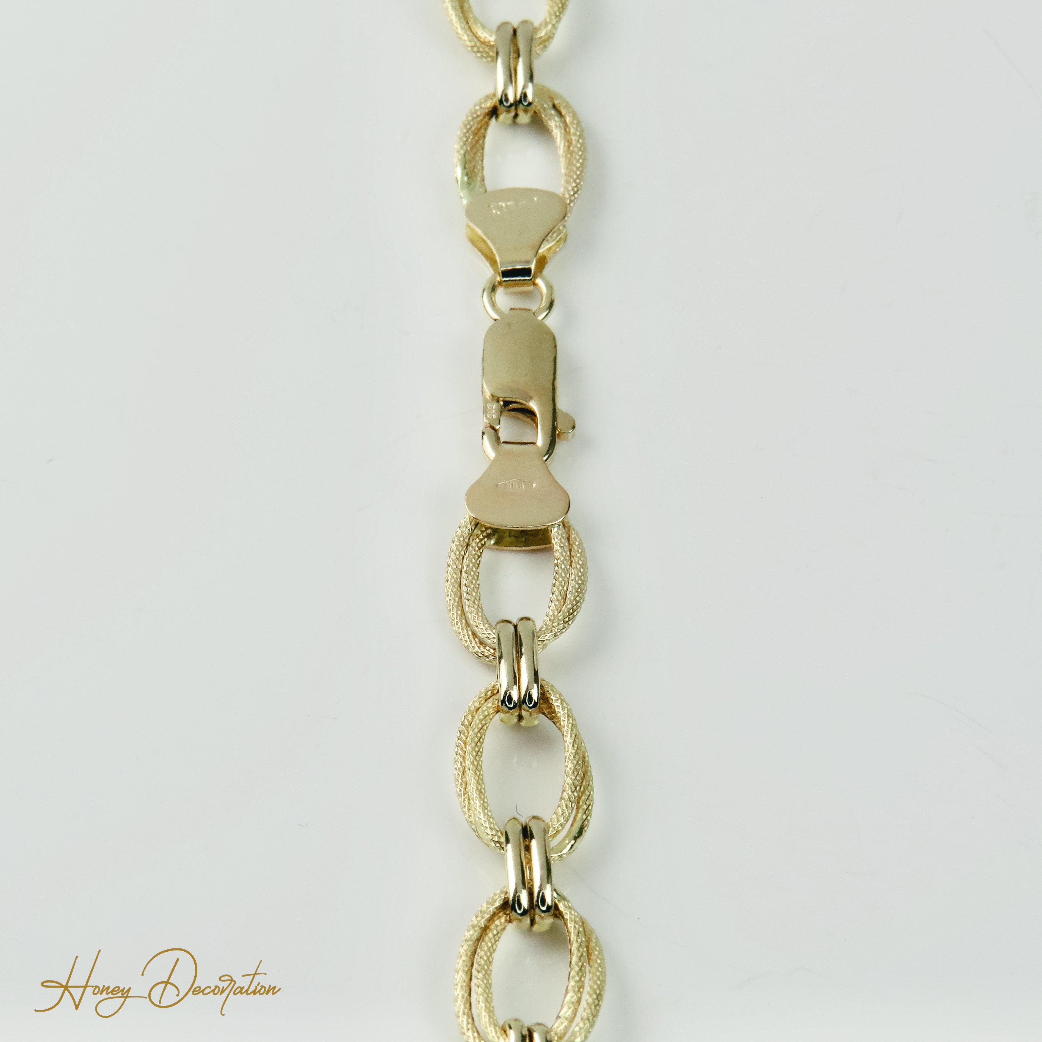 Stylische Ankerkette aus 14Karat Gelbgold - Honey Decoration