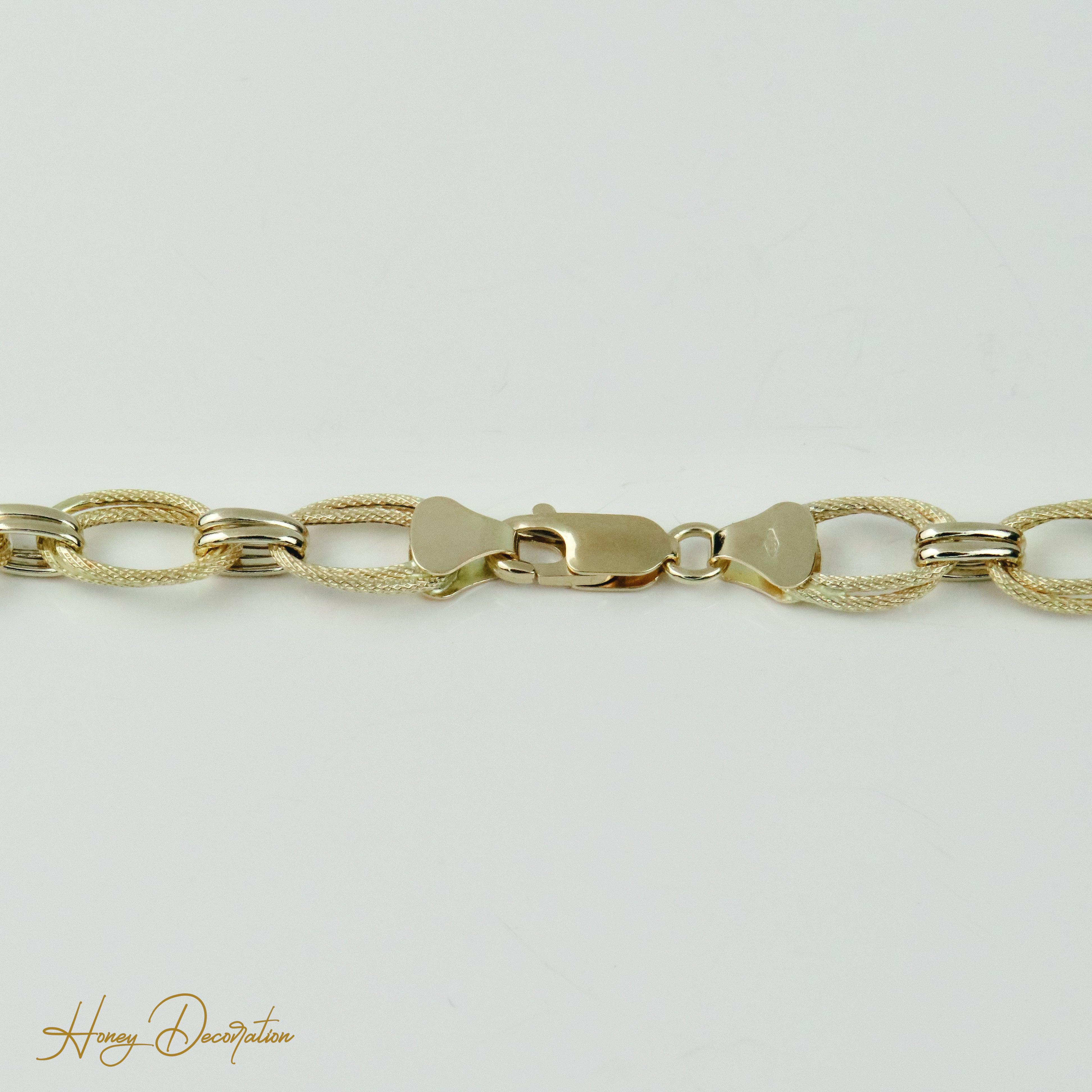 Stylische Ankerkette aus 14Karat Gelbgold - Honey Decoration