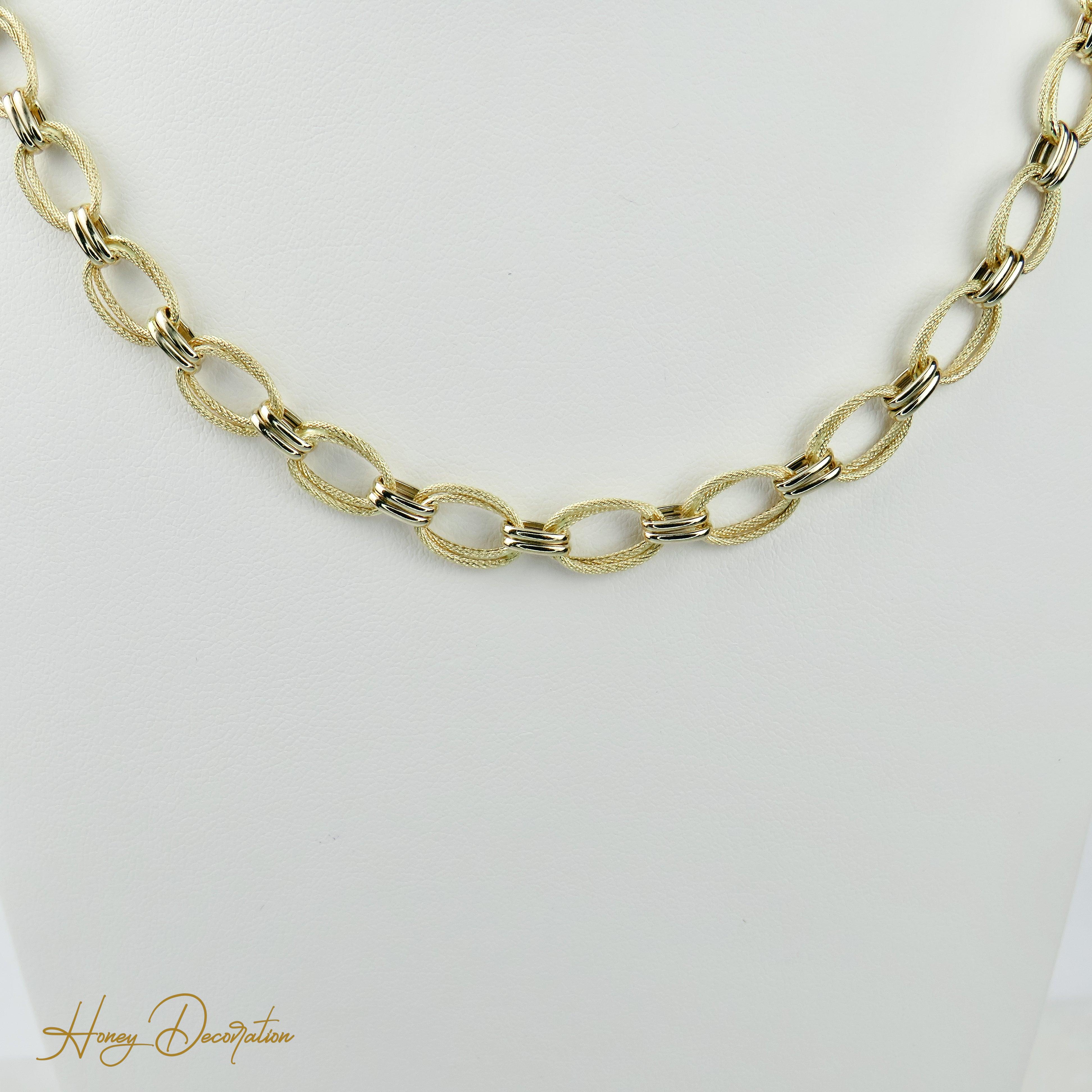 Stylische Ankerkette aus 14Karat Gelbgold - Honey Decoration