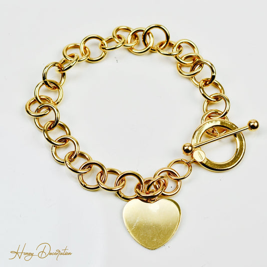 Traumhaftes goldenes Armband mit Herzanhänger - Honey Decoration