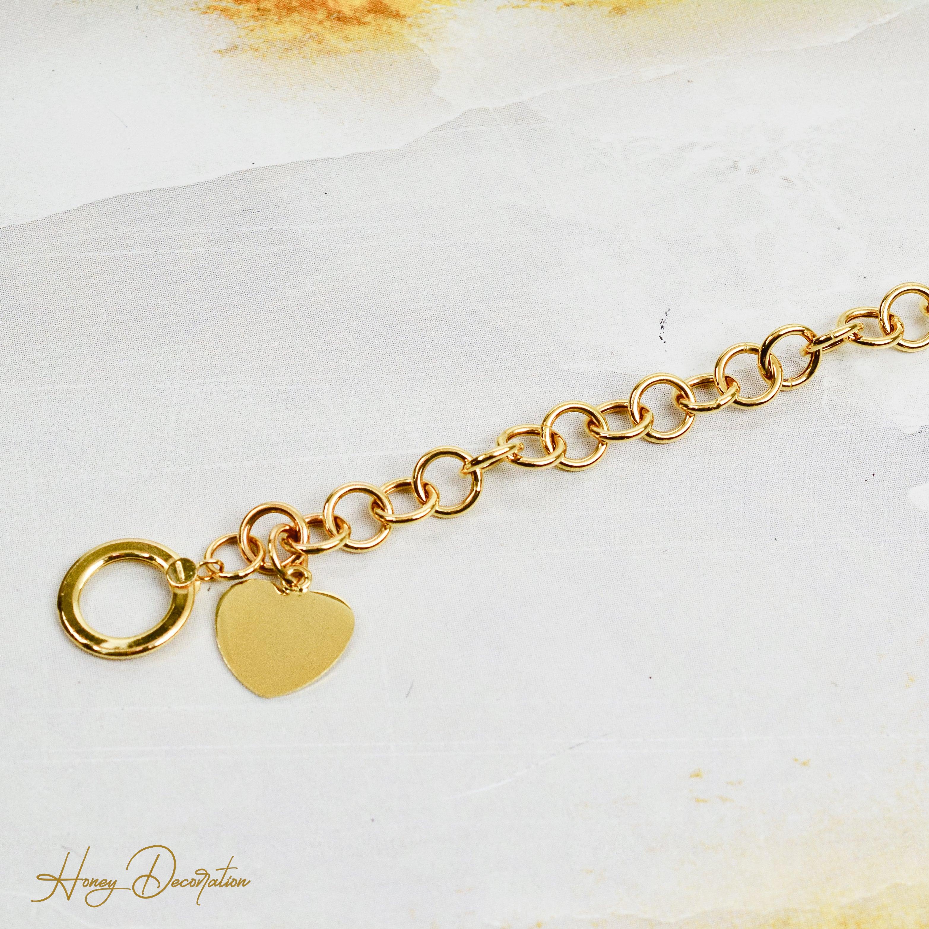 Traumhaftes goldenes Armband mit Herzanhänger - Honey Decoration