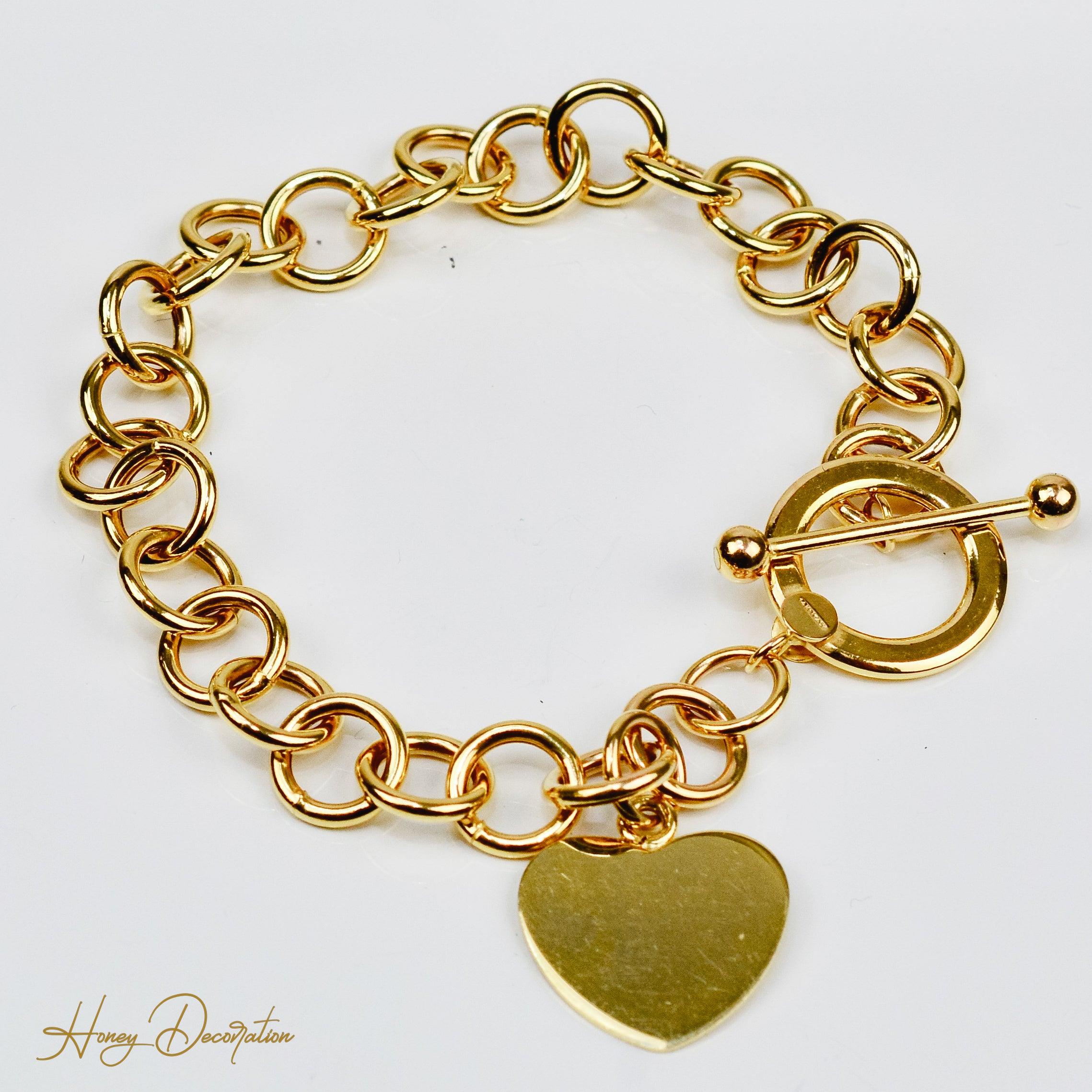 Traumhaftes goldenes Armband mit Herzanhänger - Honey Decoration