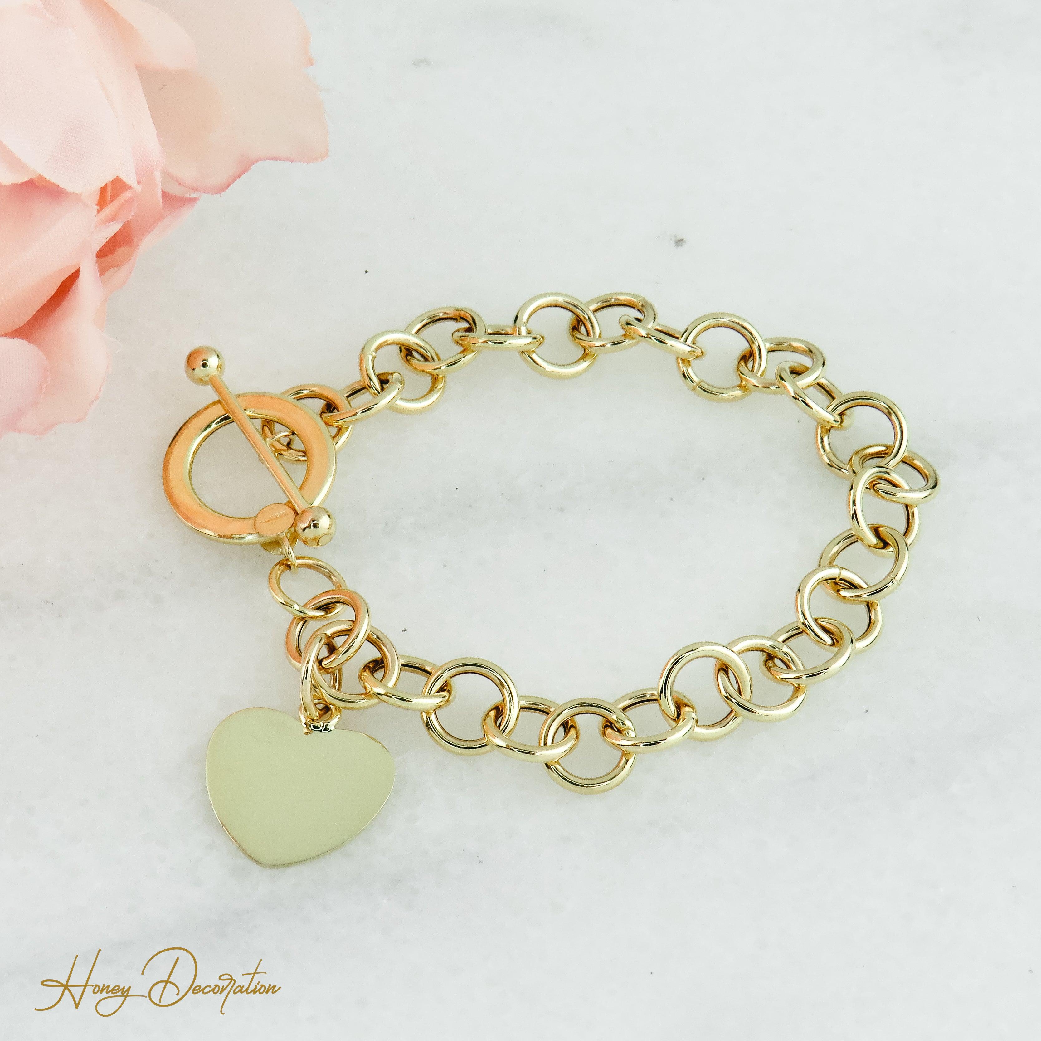 Traumhaftes goldenes Armband mit Herzanhänger - Honey Decoration