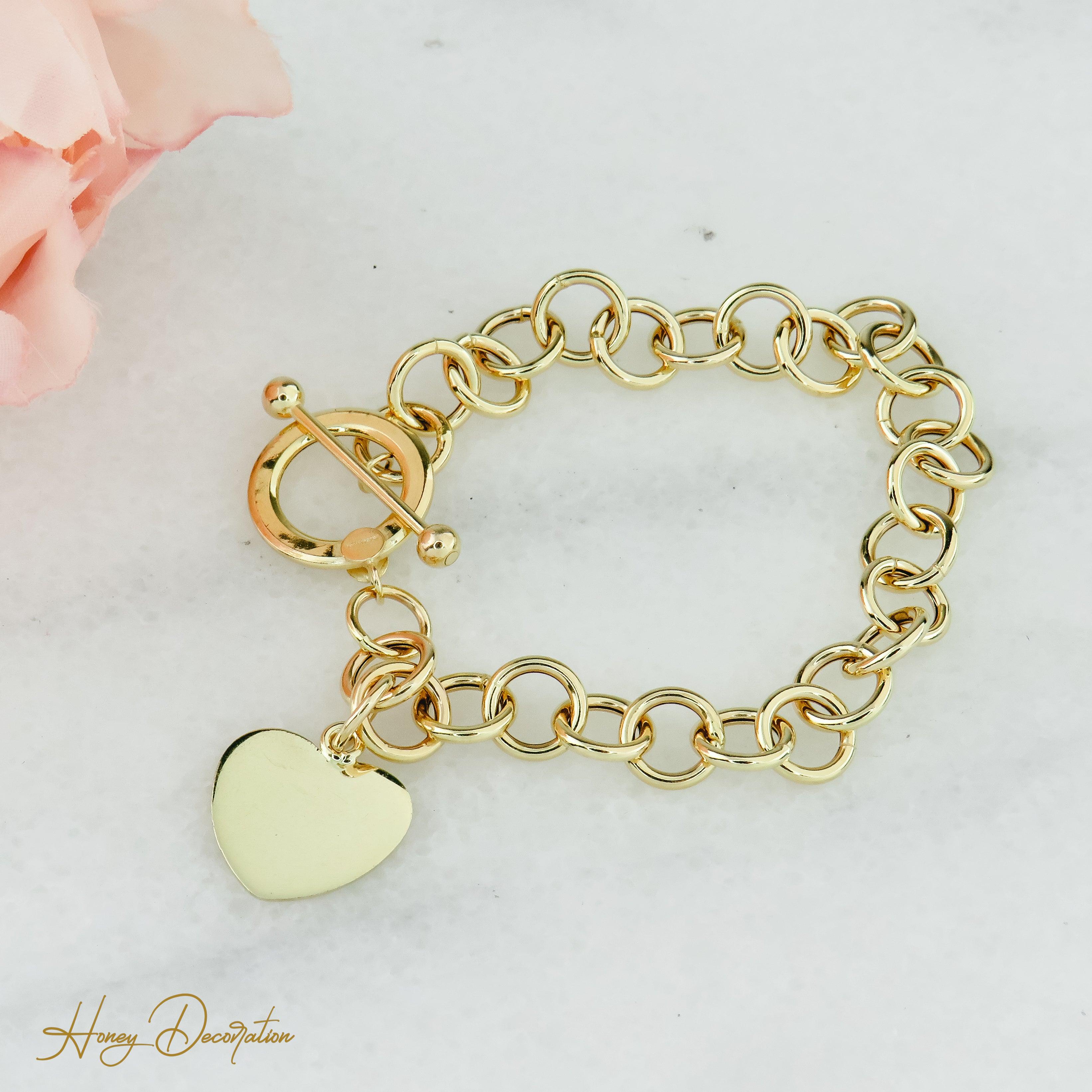 Traumhaftes goldenes Armband mit Herzanhänger - Honey Decoration