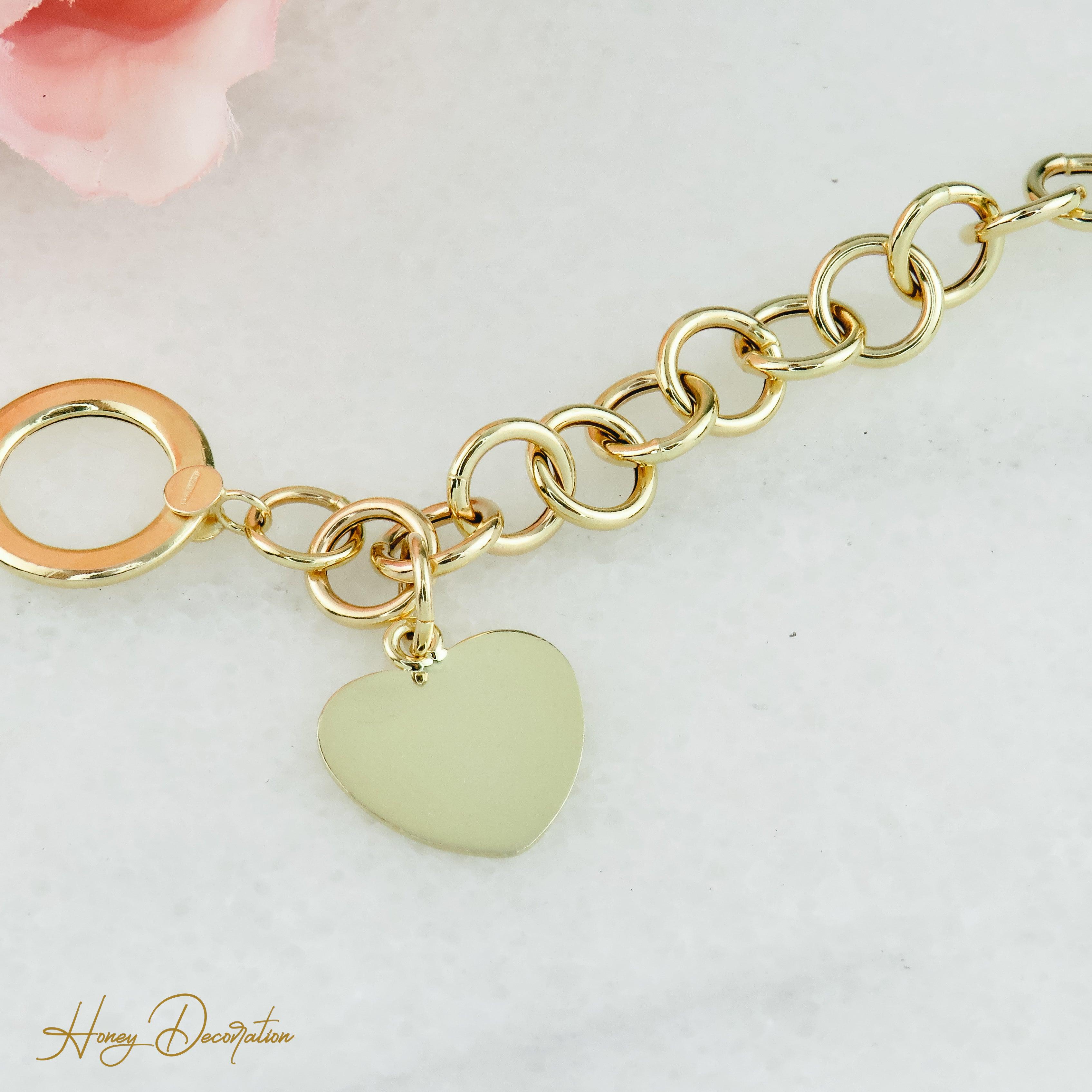 Traumhaftes goldenes Armband mit Herzanhänger - Honey Decoration