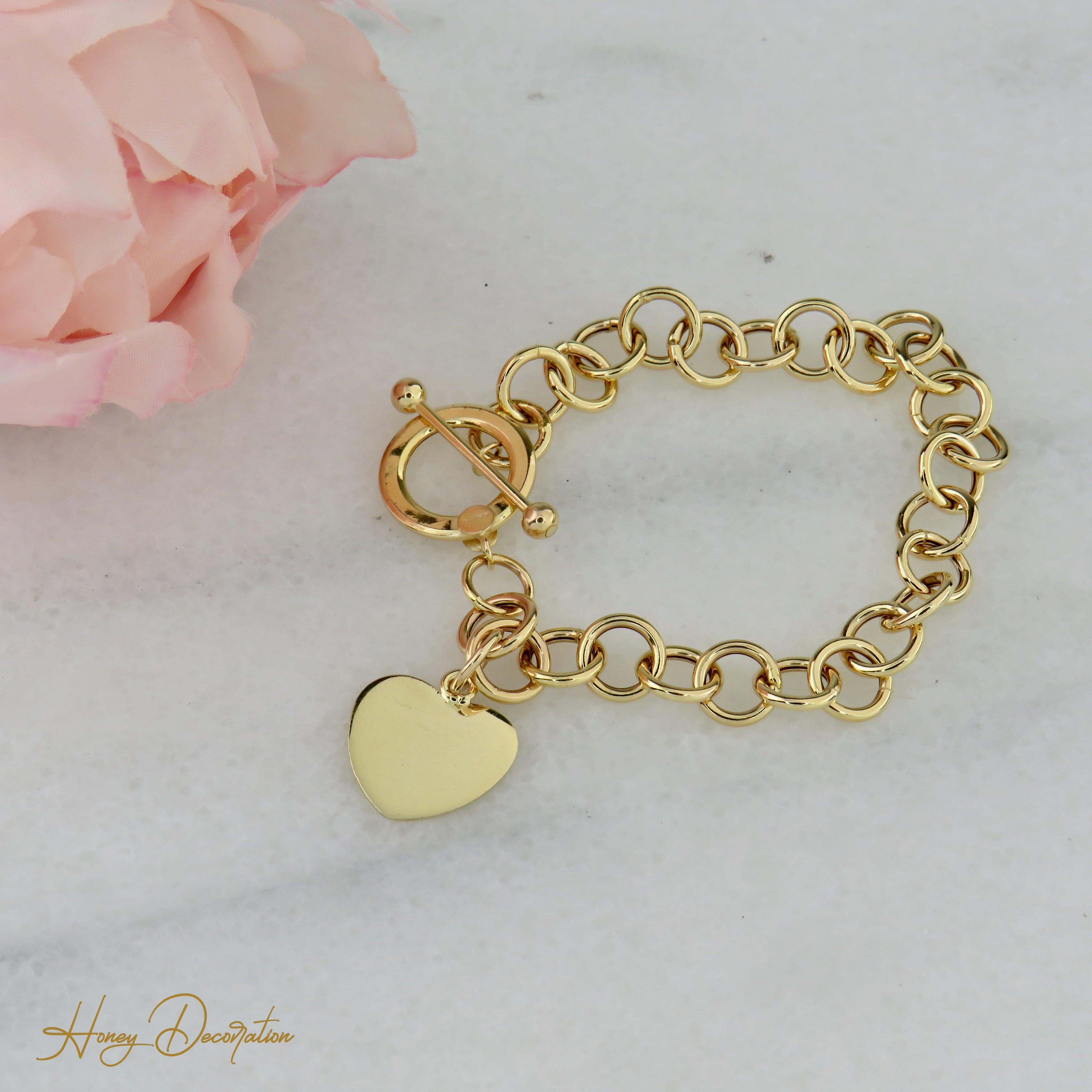 Traumhaftes goldenes Armband mit Herzanhänger - Honey Decoration