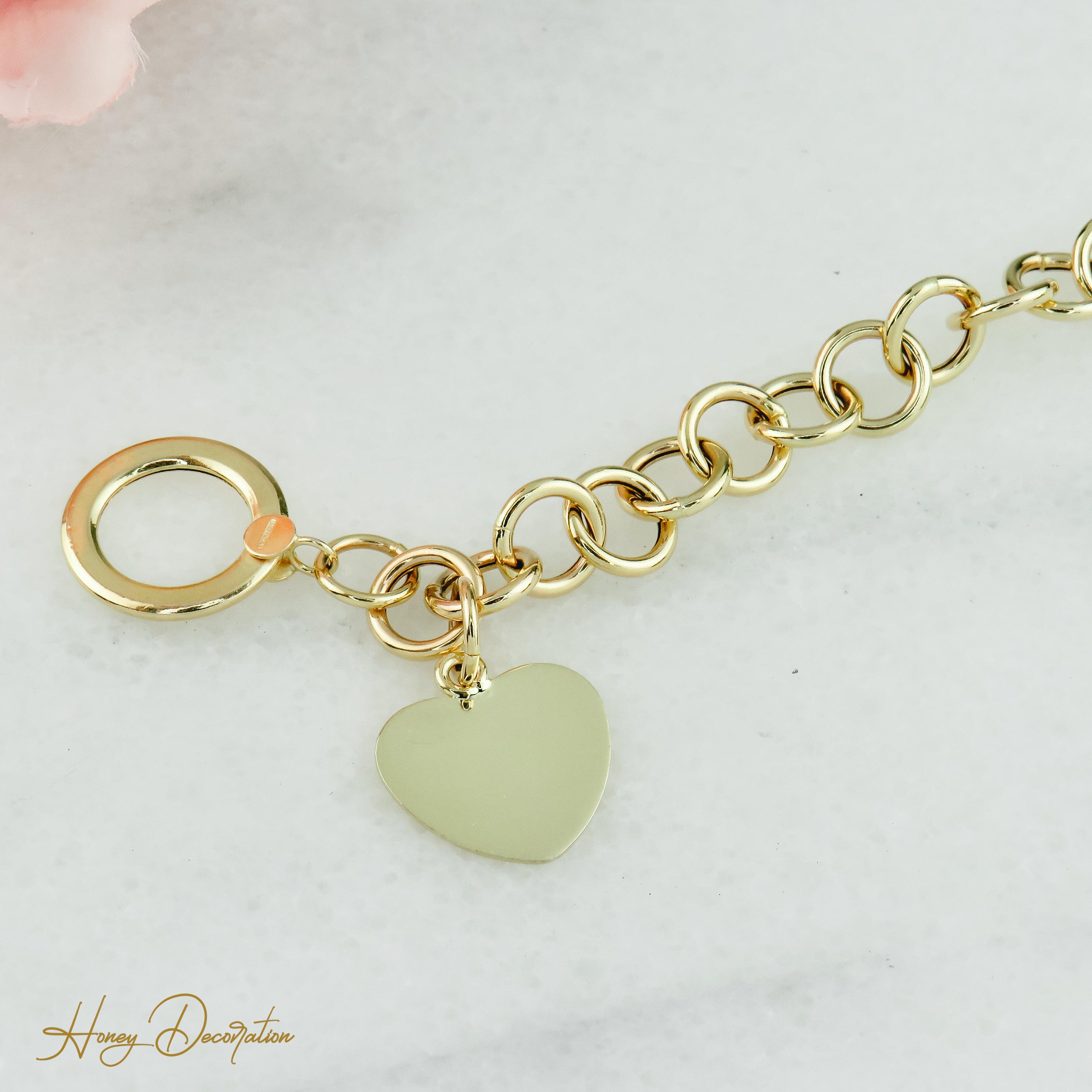 Traumhaftes goldenes Armband mit Herzanhänger - Honey Decoration