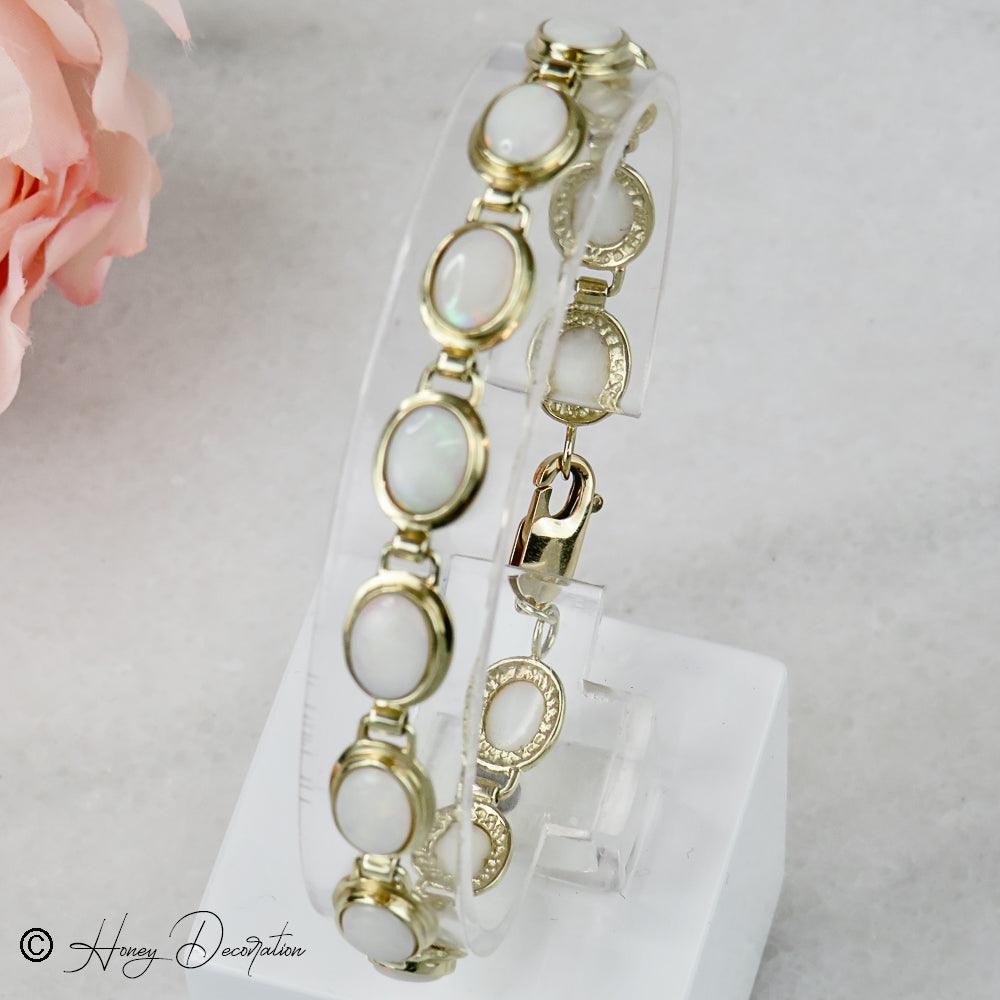 Traumhaftes Vintage Gold Opalarmband - Honey Decoration