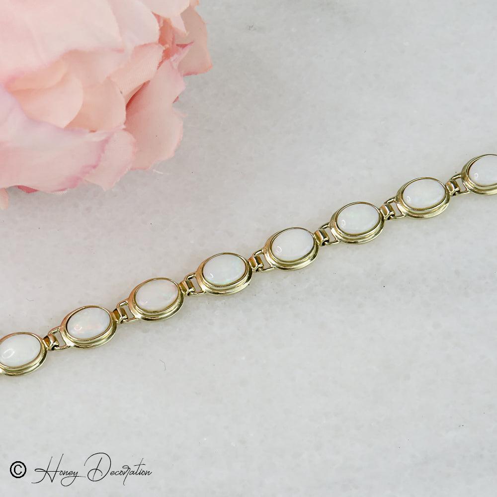 Traumhaftes Vintage Gold Opalarmband - Honey Decoration