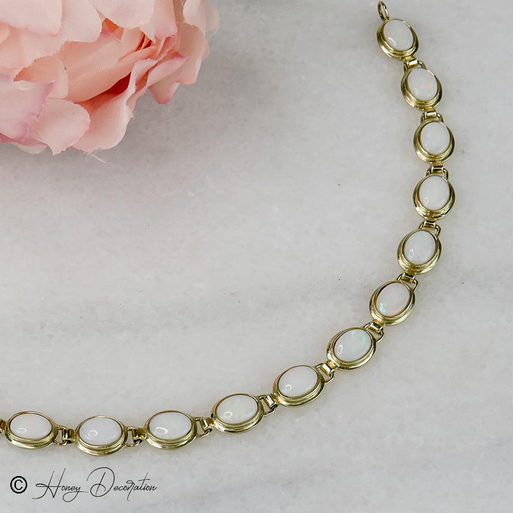 Traumhaftes Vintage Gold Opalarmband - Honey Decoration