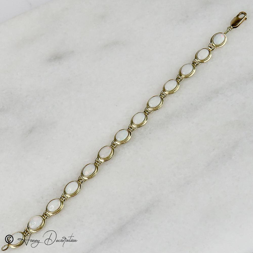 Traumhaftes Vintage Gold Opalarmband - Honey Decoration