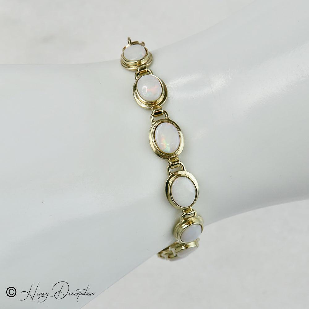 Traumhaftes Vintage Gold Opalarmband - Honey Decoration