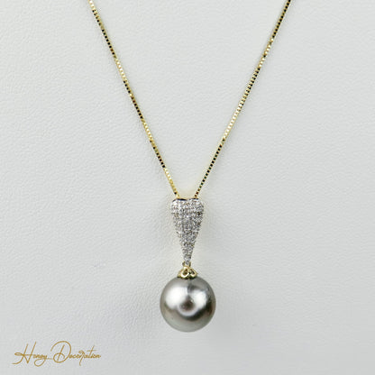 Edle Vintage-Kette aus 14 K Gold mit Perlen Anhänger - Honey Decoration