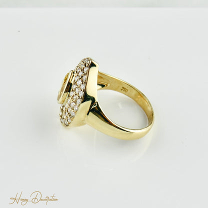 Edler Gold-Brillant-Ring mit gelbem Saphir - Honey Decoration