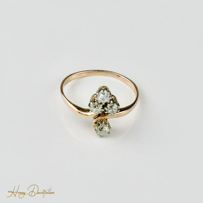 Märchen-Ring aus 585 Gold mit Diamanten im Altschliff - Honey Decoration
