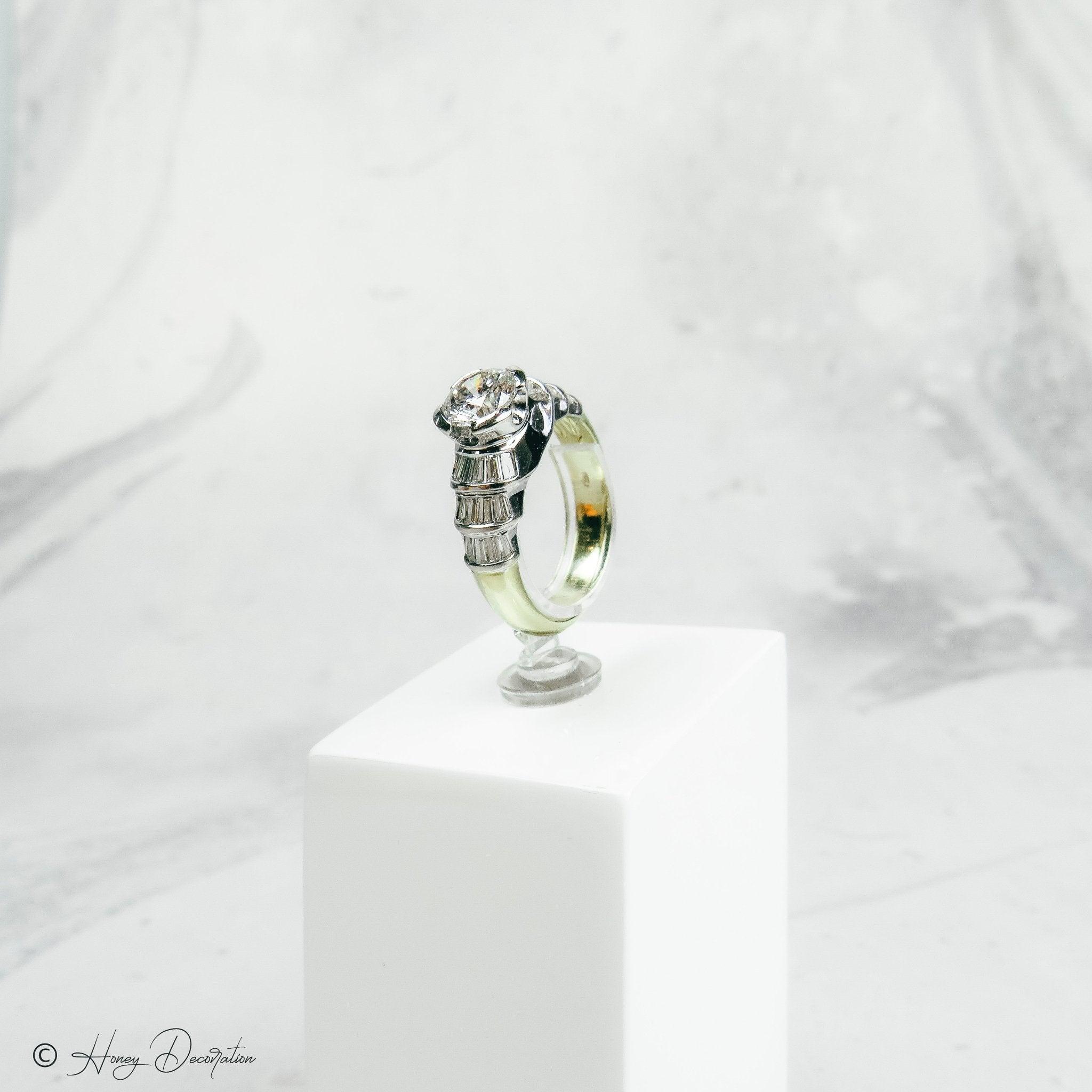 Prächtiger 18 Karat Bicolor-Ring mit Diamanten - Honey Decoration
