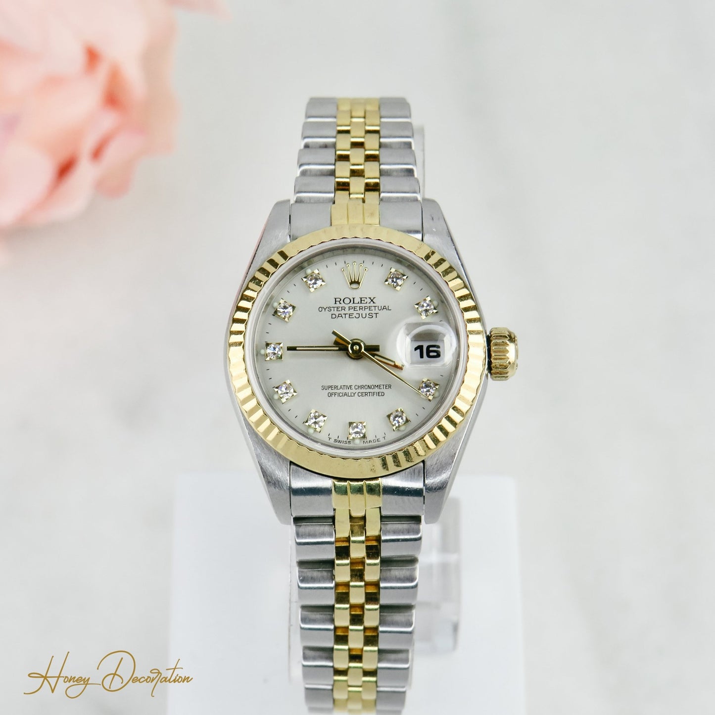 Rolex Lady Datejust Stahl/Gold mit Diamant-Ziffernblatt - Honey Decoration