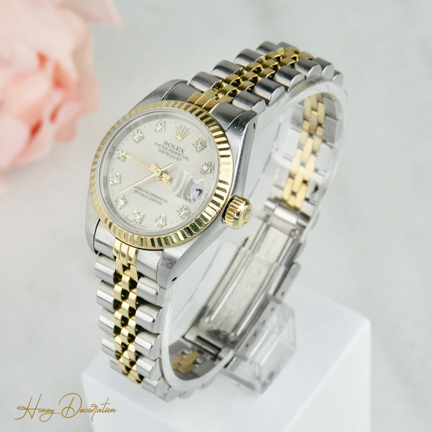 Rolex Lady Datejust Stahl/Gold mit Diamant-Ziffernblatt - Honey Decoration