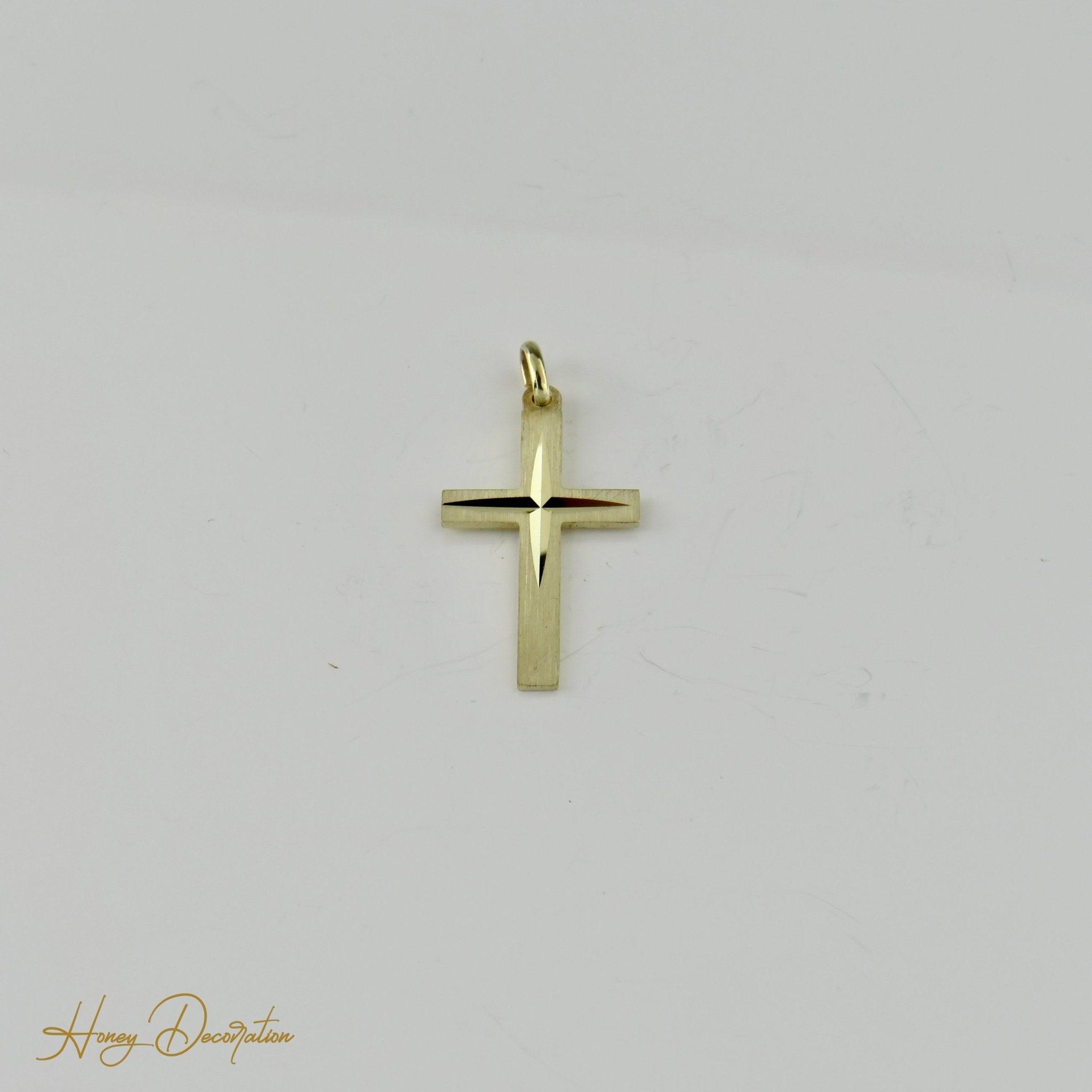 Schlichtes Goldkreuz aus 8 Karat Gelbgold - Honey Decoration