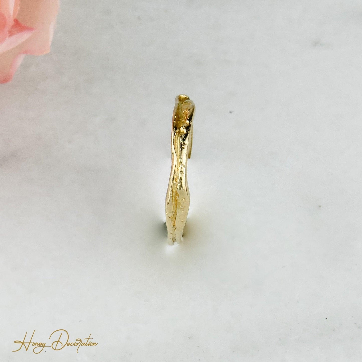 Skandi-Ring / Ehering aus 18K Gelbgold - Honey Decoration