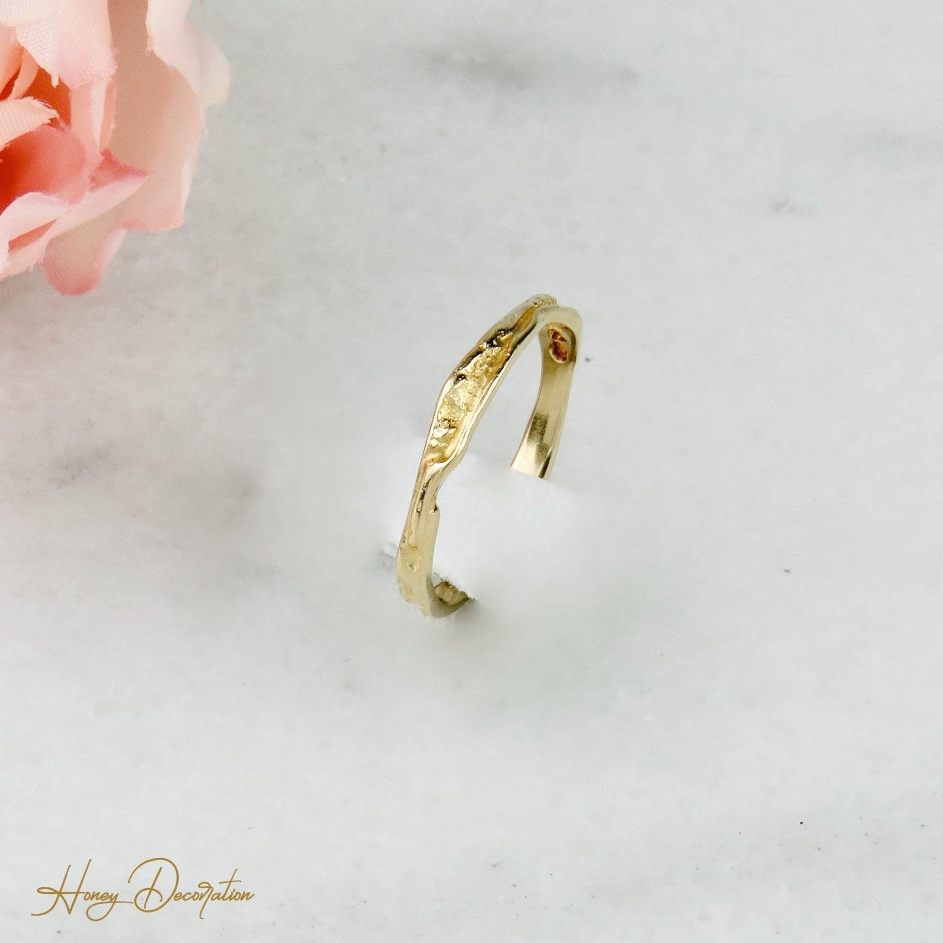 Skandi-Ring / Ehering aus 18K Gelbgold - Honey Decoration