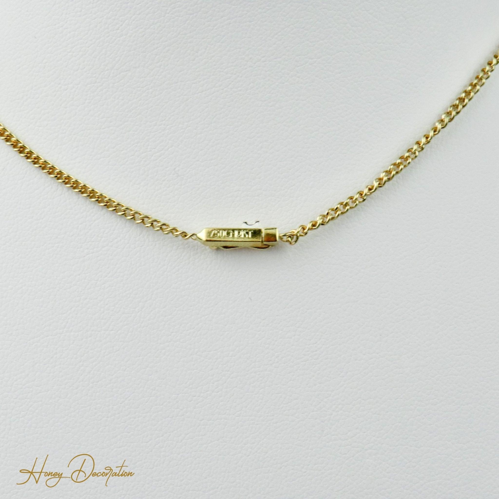 Süße Kette aus 18K Gold mit Brillant Solitär - Honey Decoration