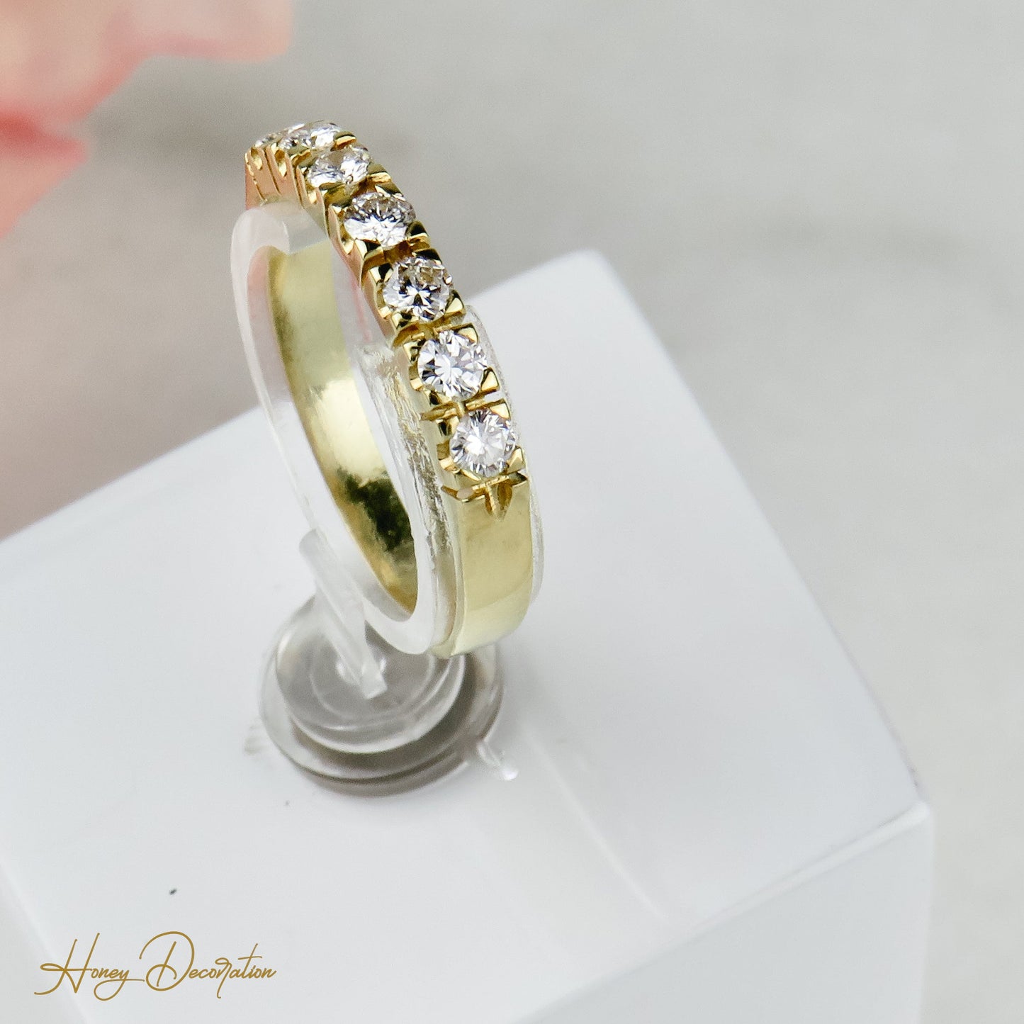 Vintage Halb-Memory Ring aus 18 Karat Gold - Honey Decoration